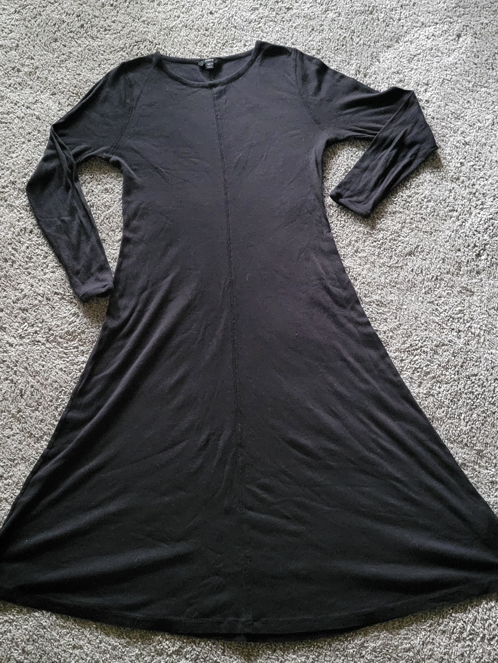 J. Crew Black Long-Sleeve A-Line Dress